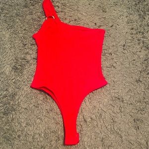Bright Red One-Shoulder Body Suit